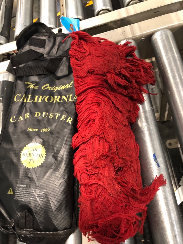 Photo 4 of The Original California Car Duster Detailing Kit with Plastic Handle, Model Number: 62445, Red & Chemical Guys MIC_506_03 Professional Grade Premium Microfiber Towels, Gold (16 x 16 Inch) Duster