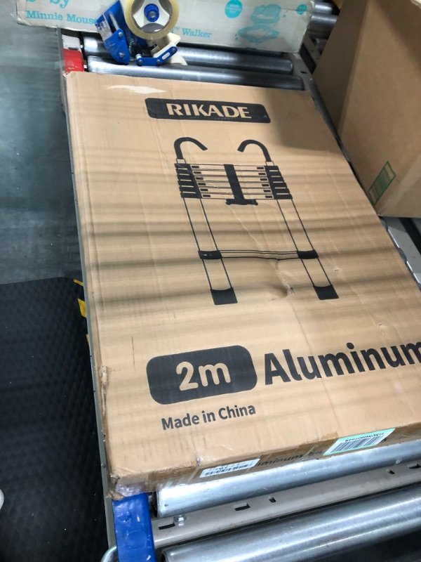 Photo 1 of Telescopic Ladder, 6.5FT RIKADE Aluminum Telescoping Ladder with Non-Slip Feet and Stable Hook, Portable Extension Ladder for Household and Outdoor Working, 330lb Capacity Aluminum 2.0m/6.5FT