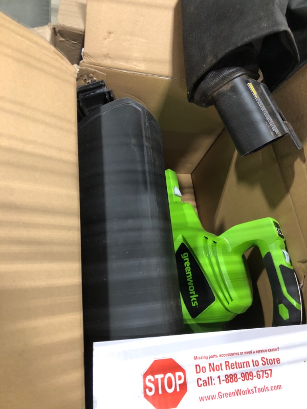 Photo 3 of Greenworks 40V 185 MPH Variable Speed Cordless Leaf Blower/Vacuum, 4.0Ah Battery and Charger Included 24322 & 40V 2.0 AH Lithium Ion Battery 29462