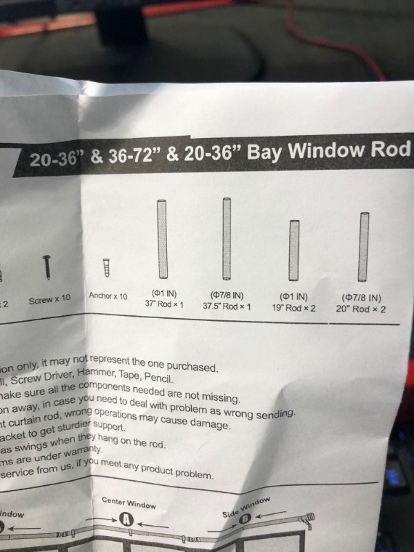 Photo 3 of 20-36" & 36-72" & 20-36" Bay Window Rod