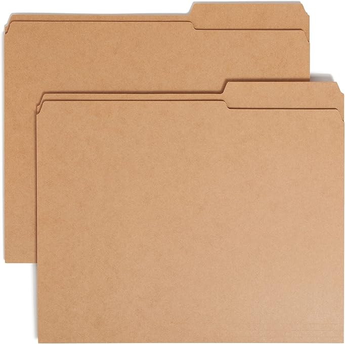 Photo 1 of Smead File Folder, Reinforced Cut Tab left Position, Guide Height, Letter Size, Kraft, 10 