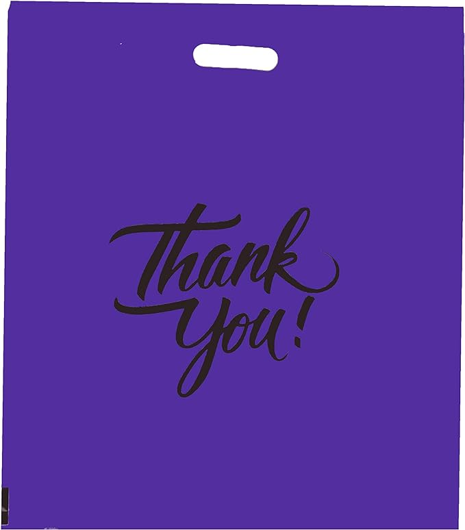 Photo 1 of Infinite Pack Thank You Merchandise Bags  9" x 12" (10pcs) Purple