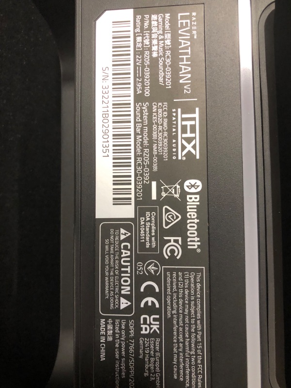 Photo 4 of Razer Leviathan V2: Multi-Driver PC Gaming Soundbar with Subwoofer & Base Station V2 Chroma: Chroma RGB Lighting - Non-Slip Rubber Base - Designed for Gaming Headsets - Classic Black Leviathan V2 Soundbar+ Base Station V2 Chroma