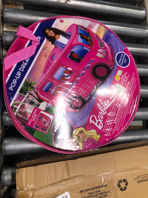 Photo 1 of Barbie Camper Pop Up Play Tent – Pink Dream House for Kids | Carrying Bag Included | Amazon Exclusive – Sunny Days Entertainment