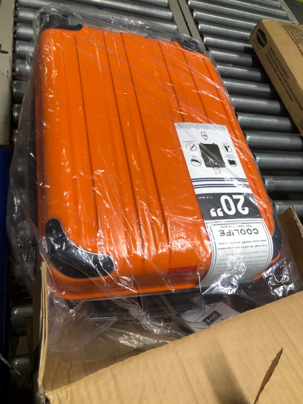 Photo 1 of Coolife Luggage Expandable(only 28") Suitcase PC+ABS Spinner 20in 24in 28in Carry on (orange new