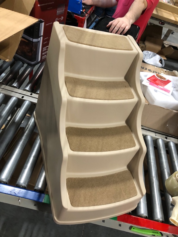 Photo 1 of Amazon Basics Non Slip Pet Stairs for Dogs and Cats 4-Step Tan
