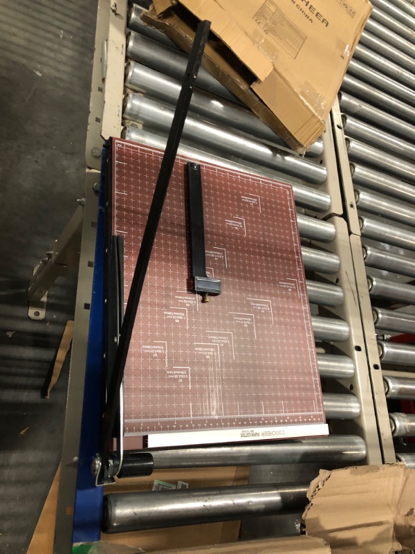 Photo 3 of Heavy Duty Guillotine Paper Cutter, A3 Large Paper Trimmer Blade Gridded Photo Guillotine Craft Machine, 18 inch Cut Length, 18.9" x 15.0" (Use for A2-A7) A3 Red