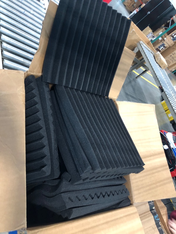 Photo 3 of 48 Pack Black 12 "X 12 "X1" Acoustic Panels Studio Soundproofing Foam Wedge Tiles,