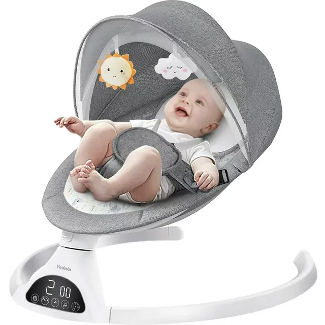 Photo 1 of Electric Baby Swing for Infants, Bluetooth Swing Baby Bouncer Baby Rocker with Intelligence Timing, Gray