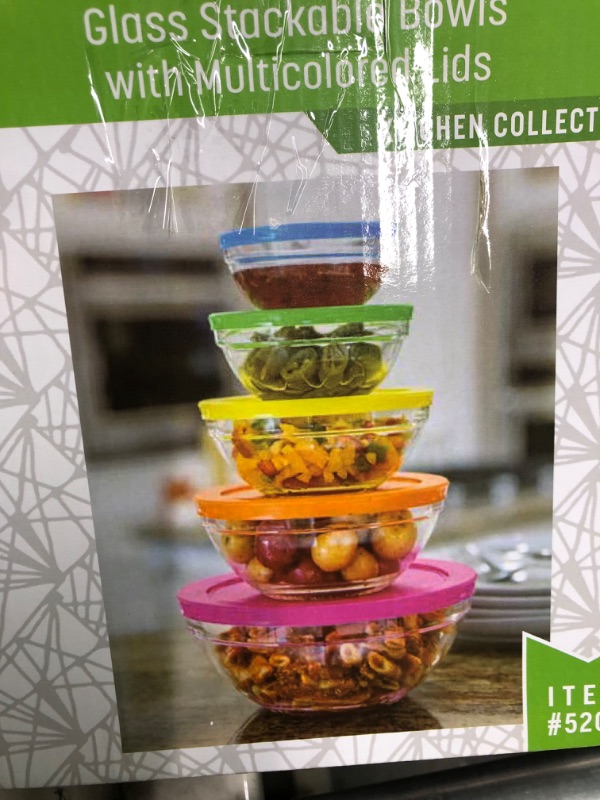 Photo 1 of big kahuna glass stackable bowls with lids set of 5