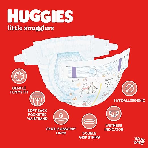 Photo 1 of Baby Diapers Size 1 (8-14 lbs), Huggies Little Snugglers Newborn Diapers Size 1 (33 Count)