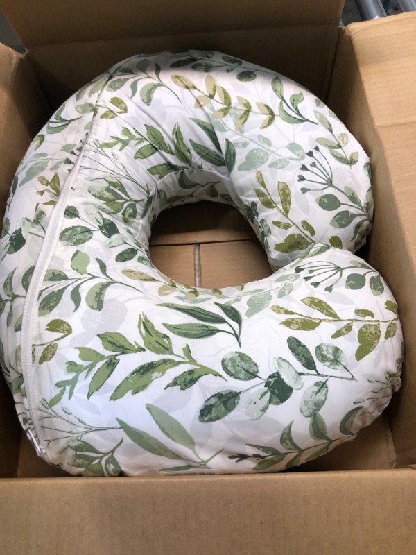 Photo 3 of Boppy Original Support Nursing Pillow, Green Foliage, Ergonomic Breastfeeding, Bottle Feeding, and Bonding, Firm Hypoallergenic Fiber Fill, Removable Cover, Machine Washable