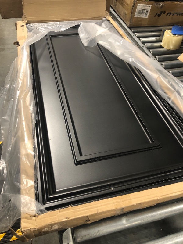 Photo 1 of Art3d Drop Ceiling Tiles, 24x48in. Black (12-Pack) 24"x48" Matte Black 12