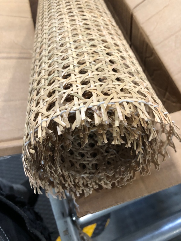 Photo 3 of 24" Width Rattan Cane Webbing Roll 5 Feet Hexagon Weave Rattan Fabric Furniture Woven Rattan Sheets for Crafts Cane Weave Rattan Material Natural Chair Caning Supplies Wicker (5 Feet)