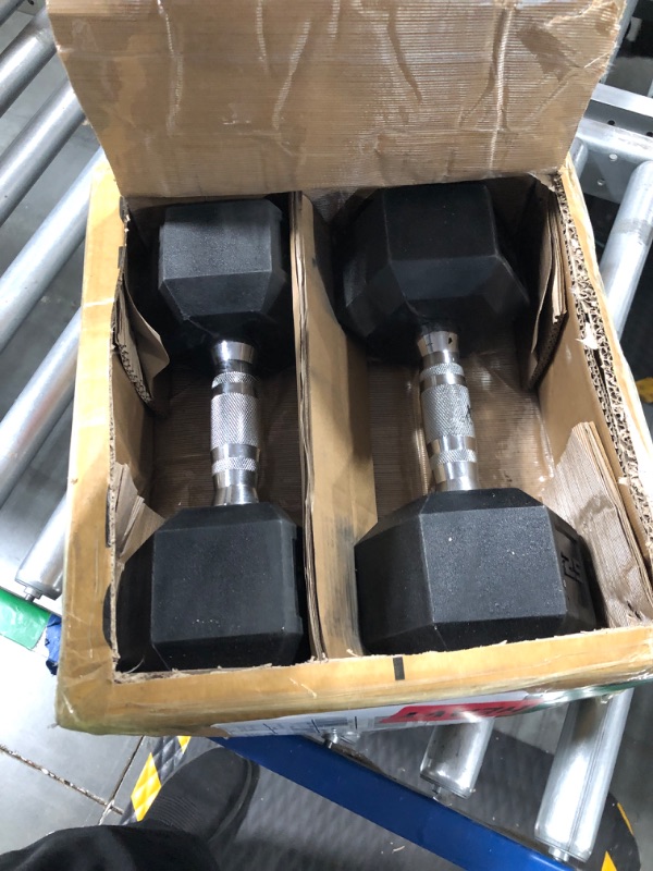 Photo 1 of CAP 50lb Coated Hex Dumbbells, 25x2, Part of 150lb Set