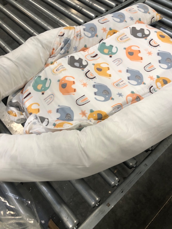 Photo 1 of Baby Lounger for Newborn Cover - Newborn Lounger for 0-12 Months, Breathable & Portable Infant Lounger - Adjustable Cotton Soft Baby Floor Seat for Travel, Newborn Essentials - Baby Snuggle Dinosaurs