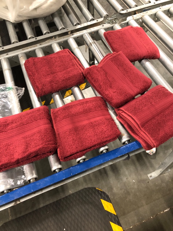 Photo 1 of 6 pack maroon hand towels Amazon Basics