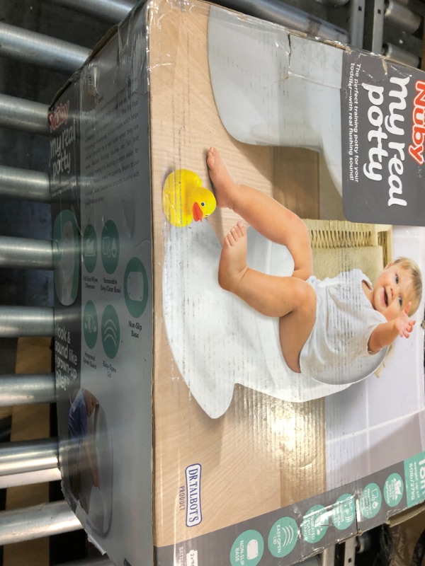 Photo 1 of Nuby My Real Potty Training Toilet with Life-Like Flush Button & Sound for Toddlers & Kids, White 1st Stage White