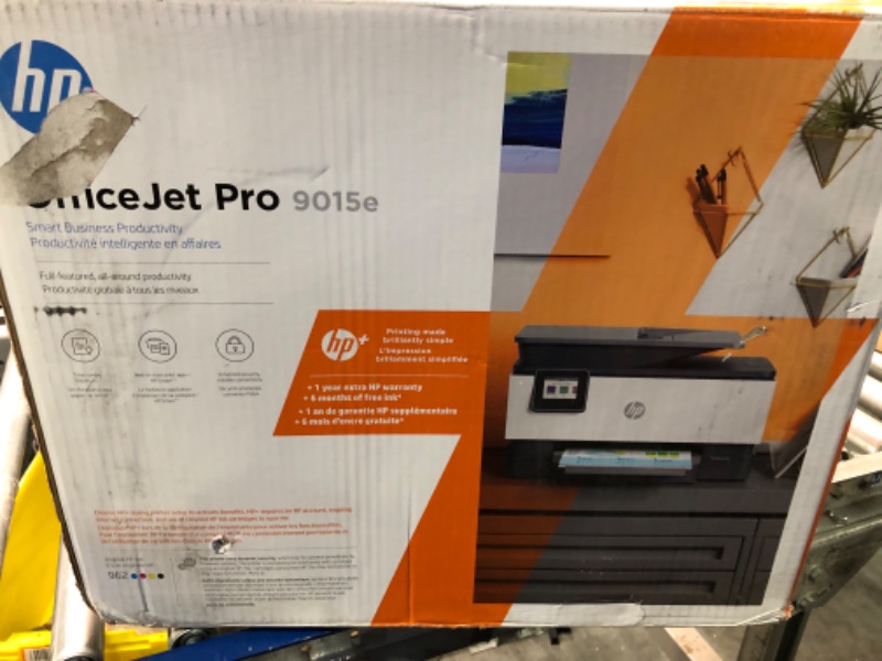 Photo 2 of HP OfficeJet Pro 9015e Wireless Color All-in-One Printer with bonus 6 months Instant ink with HP+ (1G5L3A),Gray