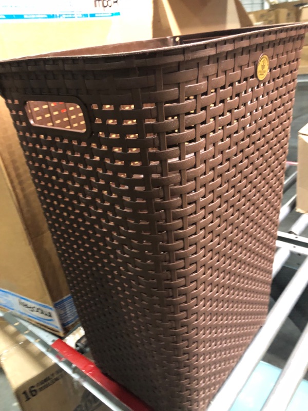 Photo 1 of  Tall Plastic Laundry Hamper, Laundry Basket with Cutout Handles, Washing Bin, Dirty Clothes Storage, Bathroom, Bedroom, Closet, 76  Chocolate CHOCOLATE SET 