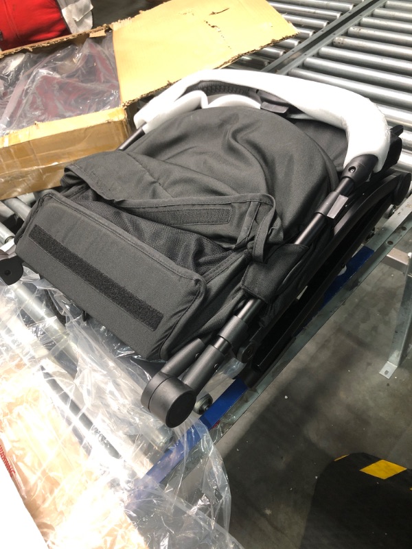 Photo 1 of Mompush Lithe, Lightweight Stroller, Compact One-Hand Fold Luggage-Style Travel Stroller for Airplane Friendly, Reclining Seat and XL Canopy, with Rain Cover & Travel Carry Bag & Cup Holder Black