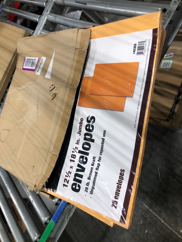 Photo 1 of Quality Park Jumbo Kraft Envelopes, 12-1/2 x 18-1/2, Ungummed Catalog Envelopes for Storing and Organizing, 28 lb Kraft Paper, 25 per Box (QUA42353), Light Brown 4pack
