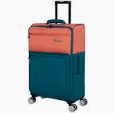 Photo 1 of it luggage Duo-Tone 27" Softside Checked 8 Wheel Spinner, Peach/Sea Teal