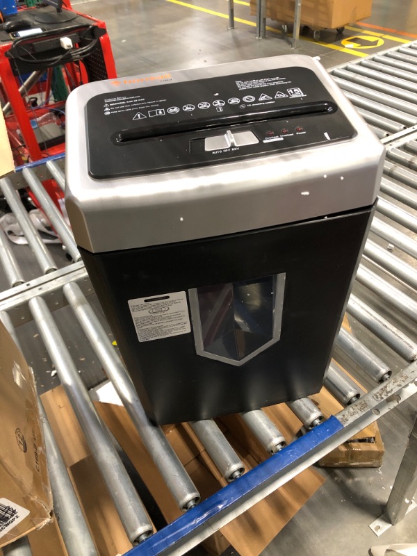 Photo 1 of Bonsaii 15-Sheet Office Paper Shredder, 40 Mins Heavy Duty Shredder for Home Office, Crosscut Shreder with Anti-Jam System & P-4 High Security Supports CD/Credit Cards/Staple,5 Gal Pullout Bin C169-B 1 5 Sheet-40 mins