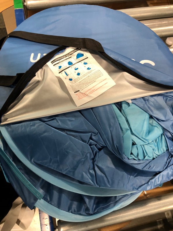 Photo 1 of Beach Tent, Sunba Youth Beach Shade, Anti UV Instant Portable Tent Sun Shelter, Pop Up Baby Beach Tent, for 2-3 Person Blue