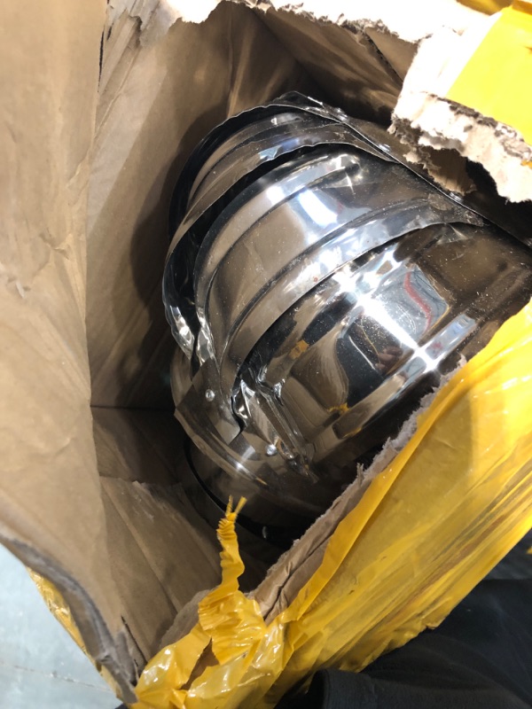 Photo 1 of Stainless Steel Pipefit Roof Ventilating Fan Wind Turbines Air Vent Attic Ventilator Rotating Chimney Cowl Cap Roof Vents for Houses Factory Attic Farm Pack of 2