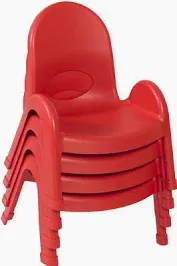 Photo 1 of Angeles Value Stack Kids Chairs - 4 Pack, Preschool/Daycare/Homeschool Furniture, Flexible Seating Classroom Furniture for Toddlers, Red, 5"