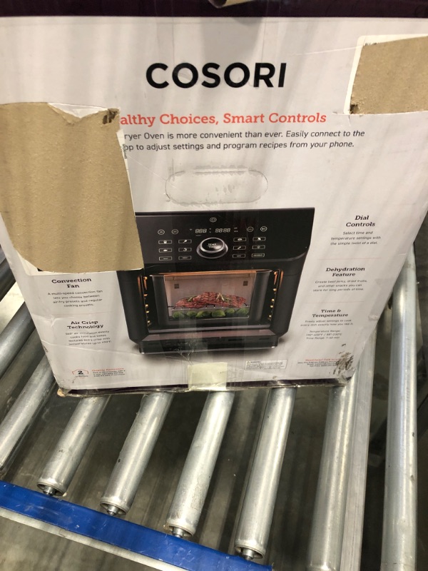 Photo 2 of ***BASE IS DAMAGED***

COSORI Air Fryer Toaster Combo, 10 Qt Family Size 14-in-1 Functions (1000+ APP Recipes), Dishwasher-Safe Accessories with Roast Tray and Dehydrate Racks, Black Oven Pro Black Oven