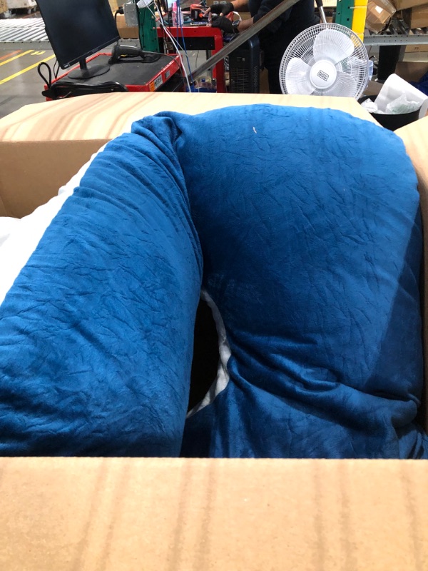 Photo 1 of AMCATON 60 Inch Pregnancy Pillows for Sleeping, Extra Large U Shaped Body Pillow, Pregnancy Pillow, Maternity Pillow for Pregnant Women with Velour Cover (Blue)