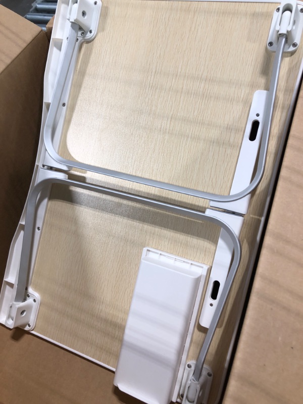 Photo 1 of Cooper Mega Table - Large Laptop Desk for Bed, Portable Table Tray, Laptop Stand with Built-in Tablet, Phone Slot, Storage Drawer for Working, Gaming, and Eating on Couch/Sofa/Floor Mega Table White Oak