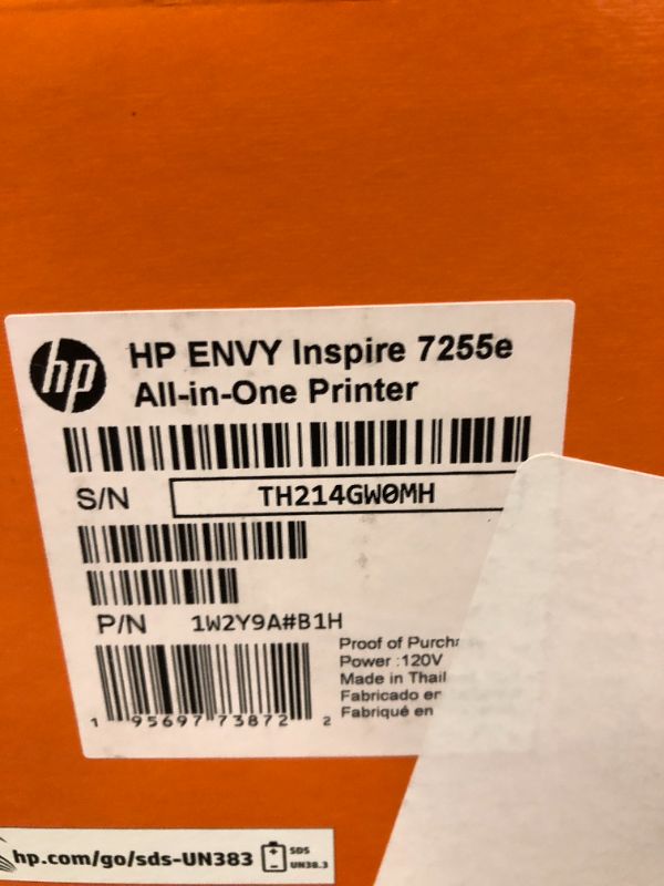 Photo 6 of HP ENVY Inspire 7255e Wireless Color Inkjet Printer, Print, scan, copy, Easy setup, Mobile printing, Best for home, Instant Ink with HP+, White New