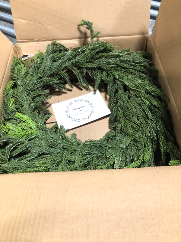 Photo 2 of Afloral Real Touch Norfolk Pine Wreath - 24"