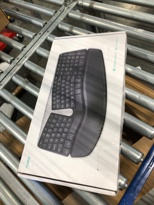 Photo 2 of Nulea Wireless Ergonomic Keyboard, 2.4G Split Keyboard with Cushioned Wrist and Palm Support, Arched Keyboard Design for Natural Typing, Compatible with Windows/Mac