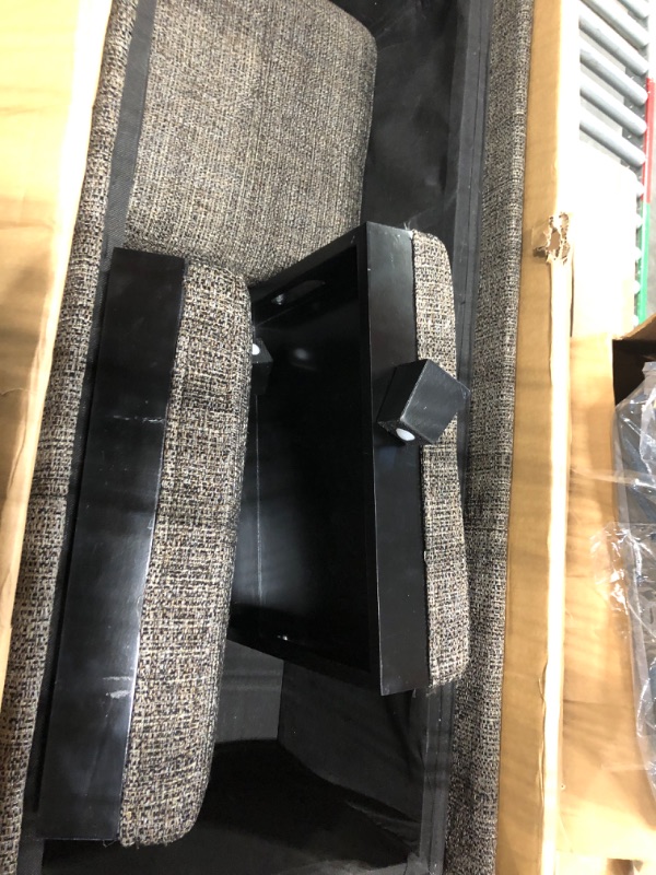 Photo 4 of *USED* SIMPLIHOME Avalon 42 Inch Wide Rectangle Storage Ottoman in Ebony Tweed Look Fabric, For the Living Room, Entryway and Family Room