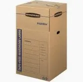 Photo 1 of Bankers Box 7710501 SmoothMove Tape-Free Wardrobe Boxes, Large 24.38”L x 24.38”W x 40.25”H, 3 Pack