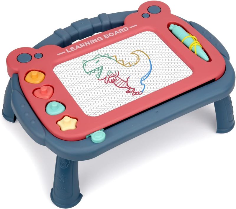 Photo 1 of HCFJEH Magnetic Drawing Board for Toddlers 1-3, Color Erasable Doodle Writing Pad, Learning Painting Sketch Pad, Best Birthday Easter Christmas Halloween Kids Toy Gifts for Boys and Girls(Blue)