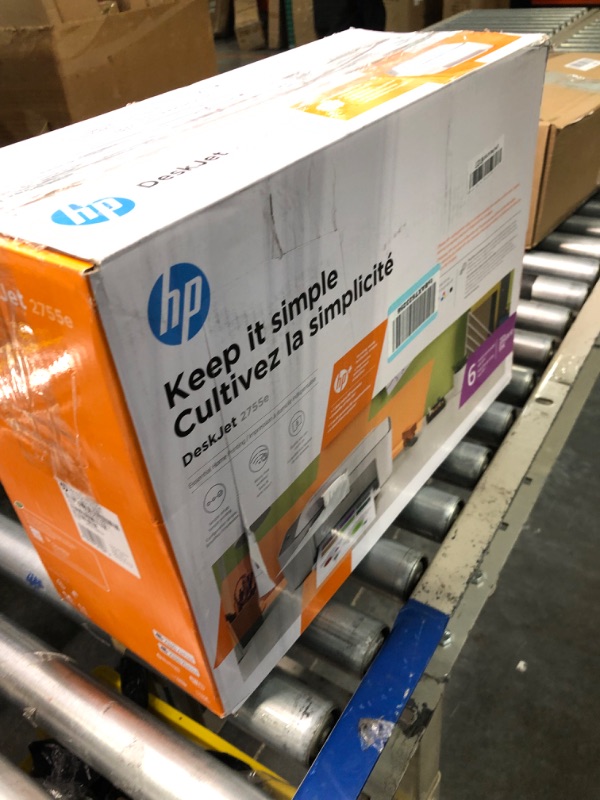 Photo 2 of HP DeskJet 2755e Wireless Color All-in-One Printer with bonus 6 months Instant Ink (26K67A), white