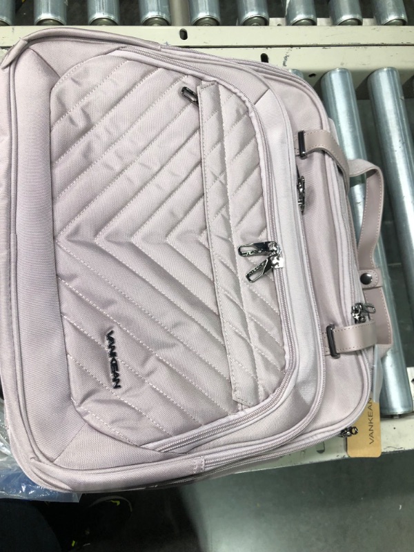 Photo 1 of VANKEAN Rolling Laptop Bag Women with Wheels, 15.6 Inch Rolling Briefcase for Women, Water Repellent Overnight Rolling Computer Bag with RFID Pockets for Travel Business Work School, Light Dusty Pink