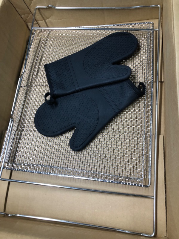 Photo 3 of Air Fry Basket for frigidaire ready cook, 24.1"*15.3" Baking Rack Compatible with frigidaire Oven CGEH/CGIH/FGEH/FGGH/FGIH/PCFE/PCFG/FGEH, Includes a Pair of Baked Gloves, Can be Used for Bake, Boil