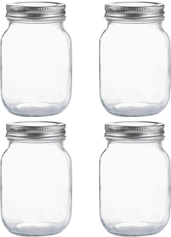 Photo 1 of 
YINGERHUAN Glass Regular Mouth Mason Jars, 16 oz Clear Glass Jars with Silver Metal Lids for Sealing, Canning Jars for Food Storage, Overnight Oats, Dry