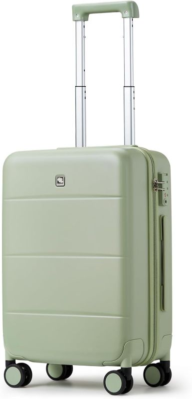 Photo 1 of Hanke Carry On Luggage 22x14x9 Airline Approved Spinner Wheels Hard Shell Suitcases for Women & Men TSA Luggage Travel Suitcase Rolling Light Weight Luggage 20 Inch(Bamboo Green)