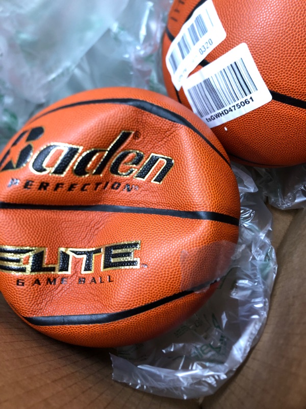 Photo 4 of Baden Elite Indoor Game Basketball Official Size 7 (29.5”) 2 pack