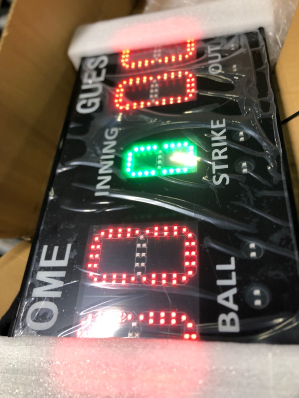 Photo 3 of YZ Battery Powered Baseball Scoreboard for Fence, Outdoor Portable Baseball Scoreboard, Electronic Scoreboard Baseball Digital Scoreboard with Remote, Baseball Score Keeper Out Inning Ball Strike