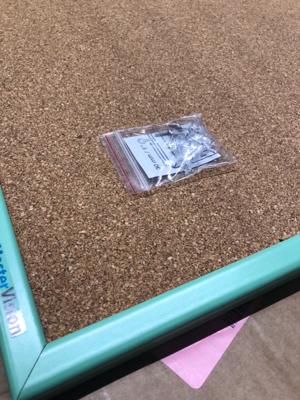 Photo 1 of MasterVision Pastel Collection Cork Bulletin Board, Green Colored MDF Frame, Self-Healing Cork for Push Pins, 15.75" x 11.81" 15.75" x 11.81" Green