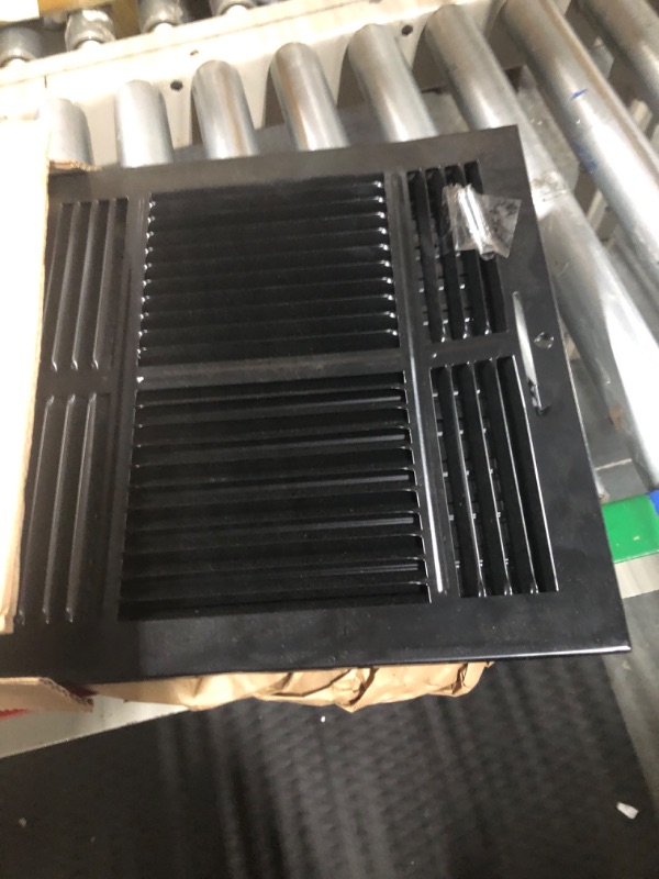 Photo 3 of 8" X 8" 4-Way AIR Supply Grille - Vent Cover & Diffuser - Flat Stamped Face - Black [Outer Dimensions: 9.75" w X 9.75" h]