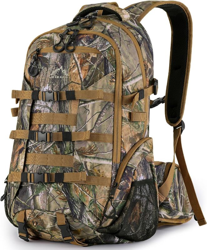 Photo 1 of GoHimal 600D Waterproof Hunting Backpack, Camo Hunting Pack with Rain Cover for Rifle Bow Gun